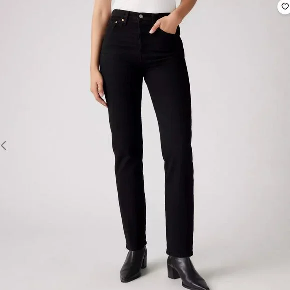 Levi's Wedgie Straight Fit Womens Jeans, Size 27, Black Sprout - Picture 3 of 14